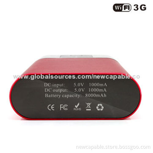 3G/Wi-Fi 8,000mAh Power Bank with 5V DC, 800mA, Micro USB